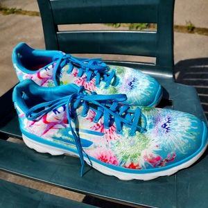 Skechers Go Fit TT 2 Blue Tie Dyed Quick Fit Shoes Sneakers 14091 Sz 9.5